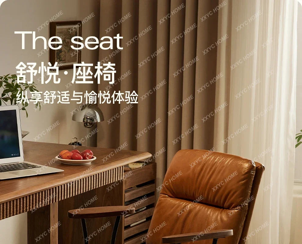 A  Black walnut book chair Computer chair Ergonomic office book chair Comfortable and sedentary backrest Lifting and rotating