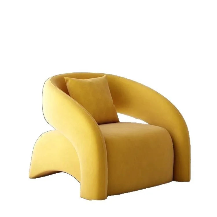 Single sofa leisure chair living room light luxury curved balcony chair small apartment tiger chair minimalist