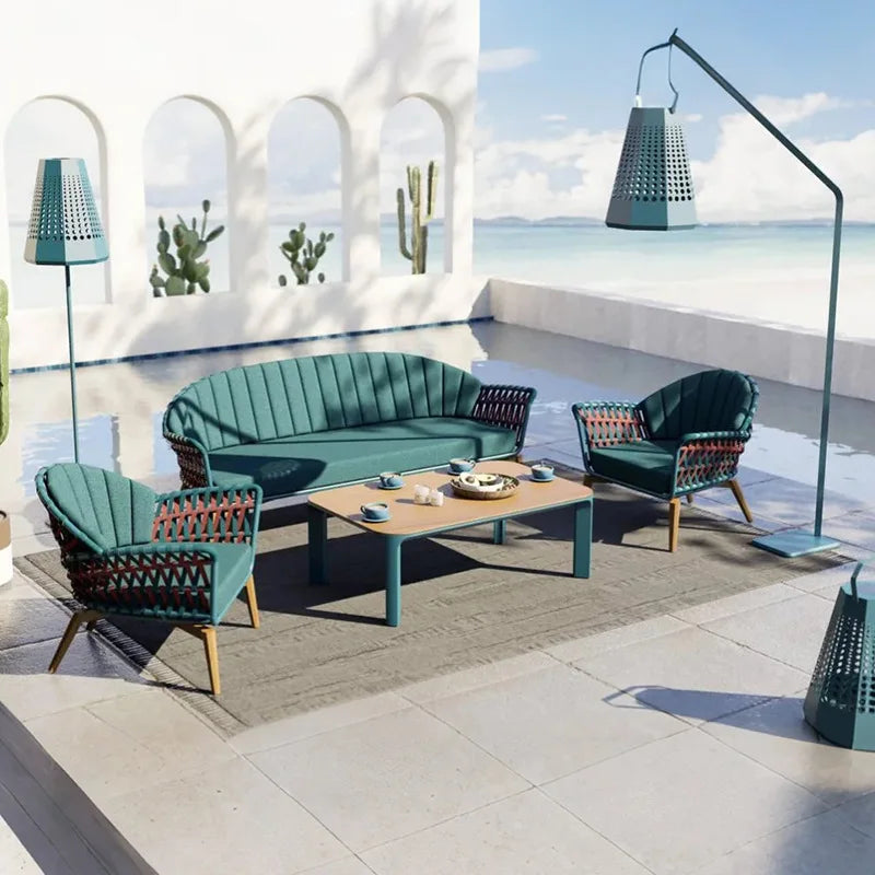 Outdoor Sofa Aluminum patio Villa Courtyard Garden Courtyard High end Hotel Leisure Simple Sofas set