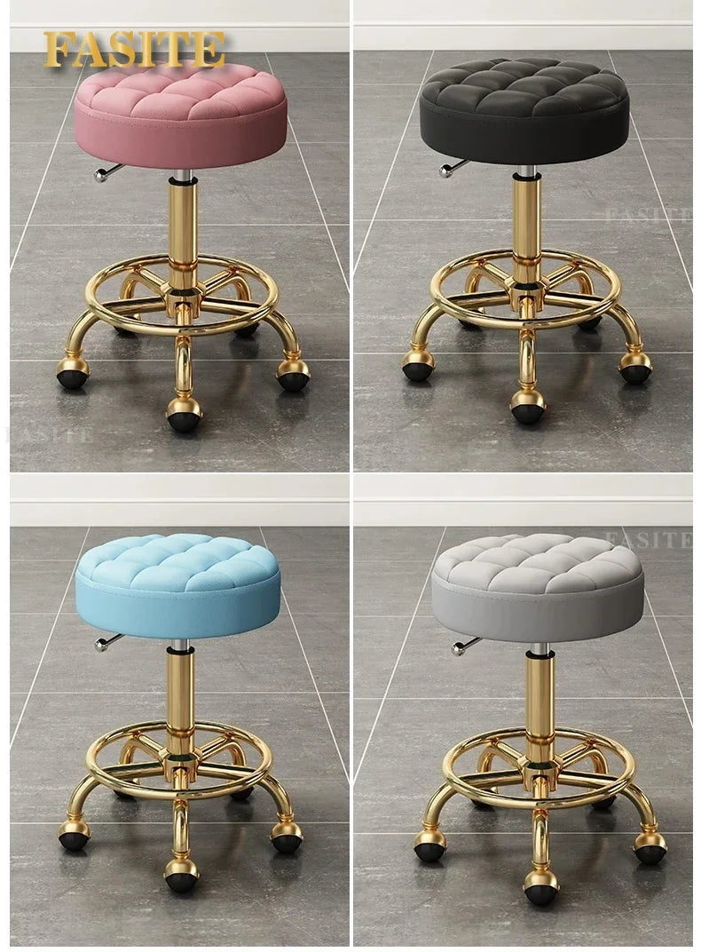 Rolling Hydraulic Chair Beauty Salon Stool Hairdressing Wheeled Beauty Tattoo Chairs Swivel Sedia Commercial Furniture