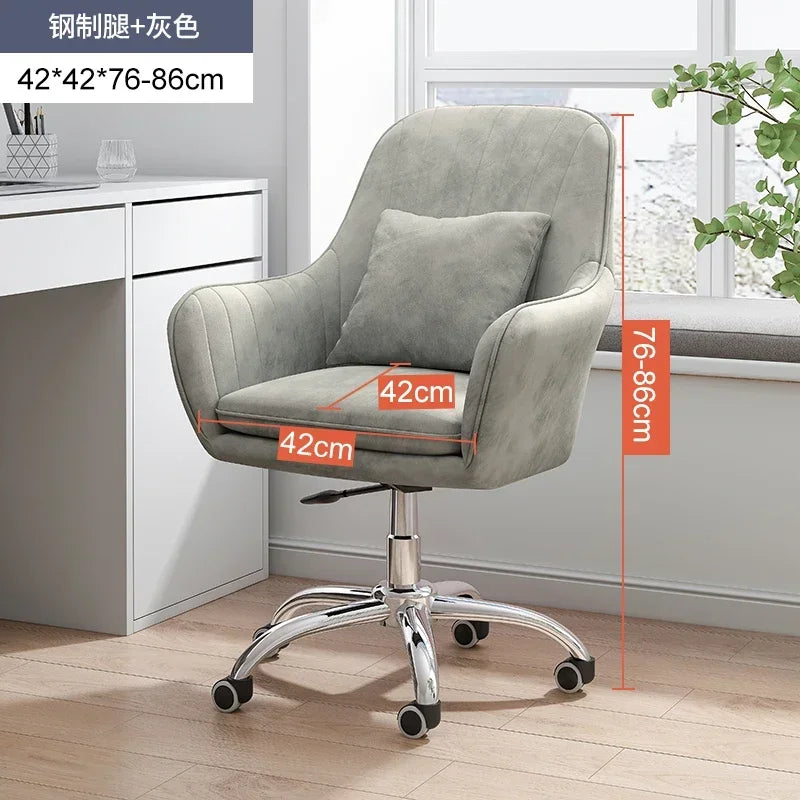 Ergonomic Nordic Office Chair Modern Design with Armrest Soft Cushion Lift Swivel Backrest Computer Chair for Home Conference