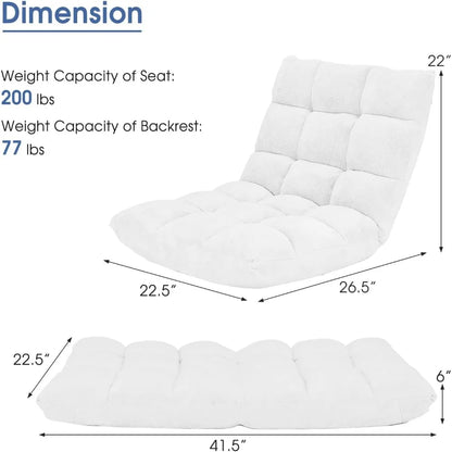 Memory Foam Floor Chair Adjustable 14-Position Reading Gaming Recliner Folding Cushioned Meditation Chair for Comfort