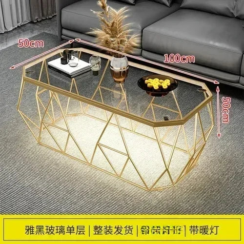 Postmodern Luxury Glass Coffee Tables Nordic Patio Center Entrance Floor Coffee Tables Smart Elegant Home Furniture