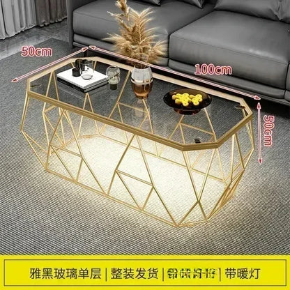 Postmodern Luxury Glass Coffee Tables Nordic Patio Center Entrance Floor Coffee Tables Smart Elegant Home Furniture