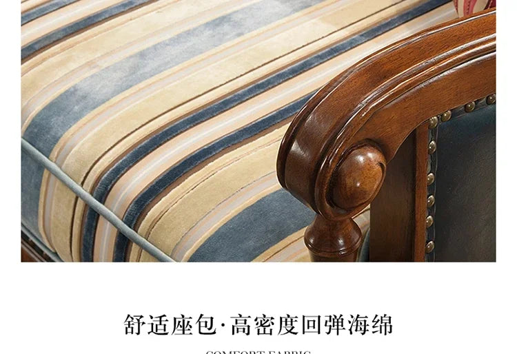 European Living Room Sofa Elegant Loveseat Wooden Modern Luxury Lounge Sofa Puffs Modular Wooden Canape Salon Furniture Home