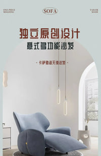 Single-Seat Sofa Stoel Stof Vrijetijdsstoel Woonkamer Licht Luxe Designer Elektrische Functionele Fauteuil