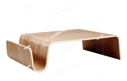 Mid-century Modern Living Room Furniture Solid Wood Coffee Table Wood Curved Plywood Coffee Table