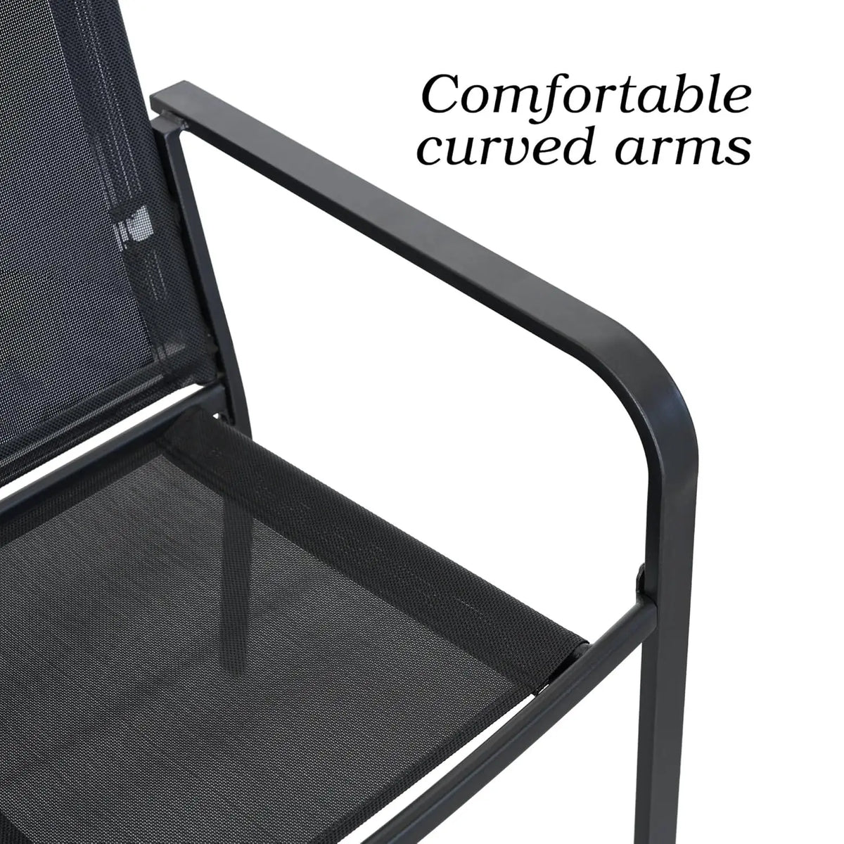 Patio Dining Chairs Set of 6, Outdoor Stackable Dining Furniture Set, All Weather Dining Set for Lawn, Garden, Backyard, Poolsid