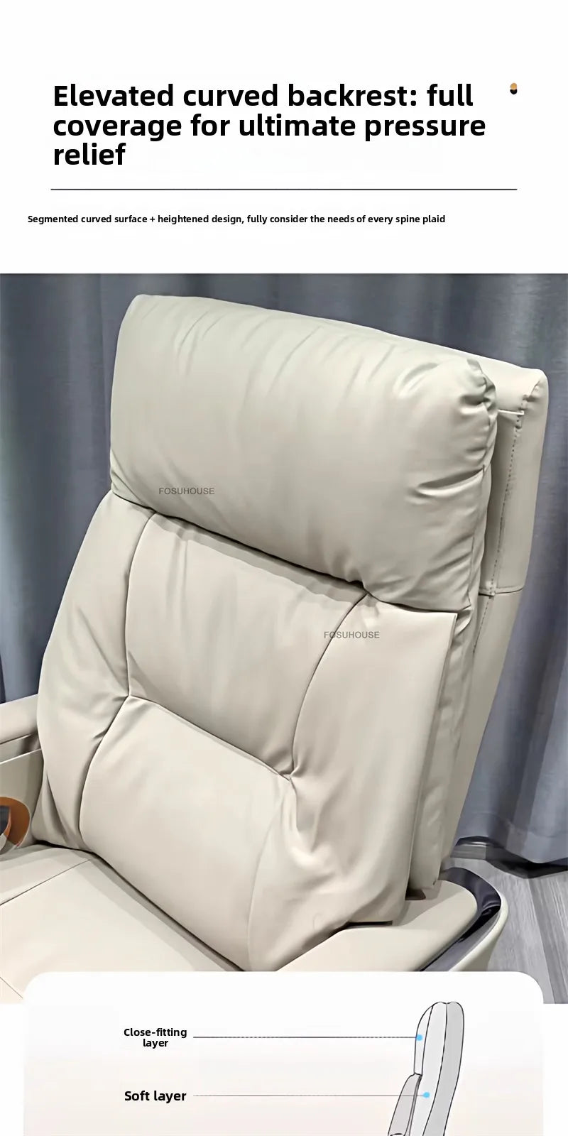 Electric Reclining Office Chairs American Bedroom Furniture Home Ergonomic Desk Chair Luxury Leather Executive Computer Armchair