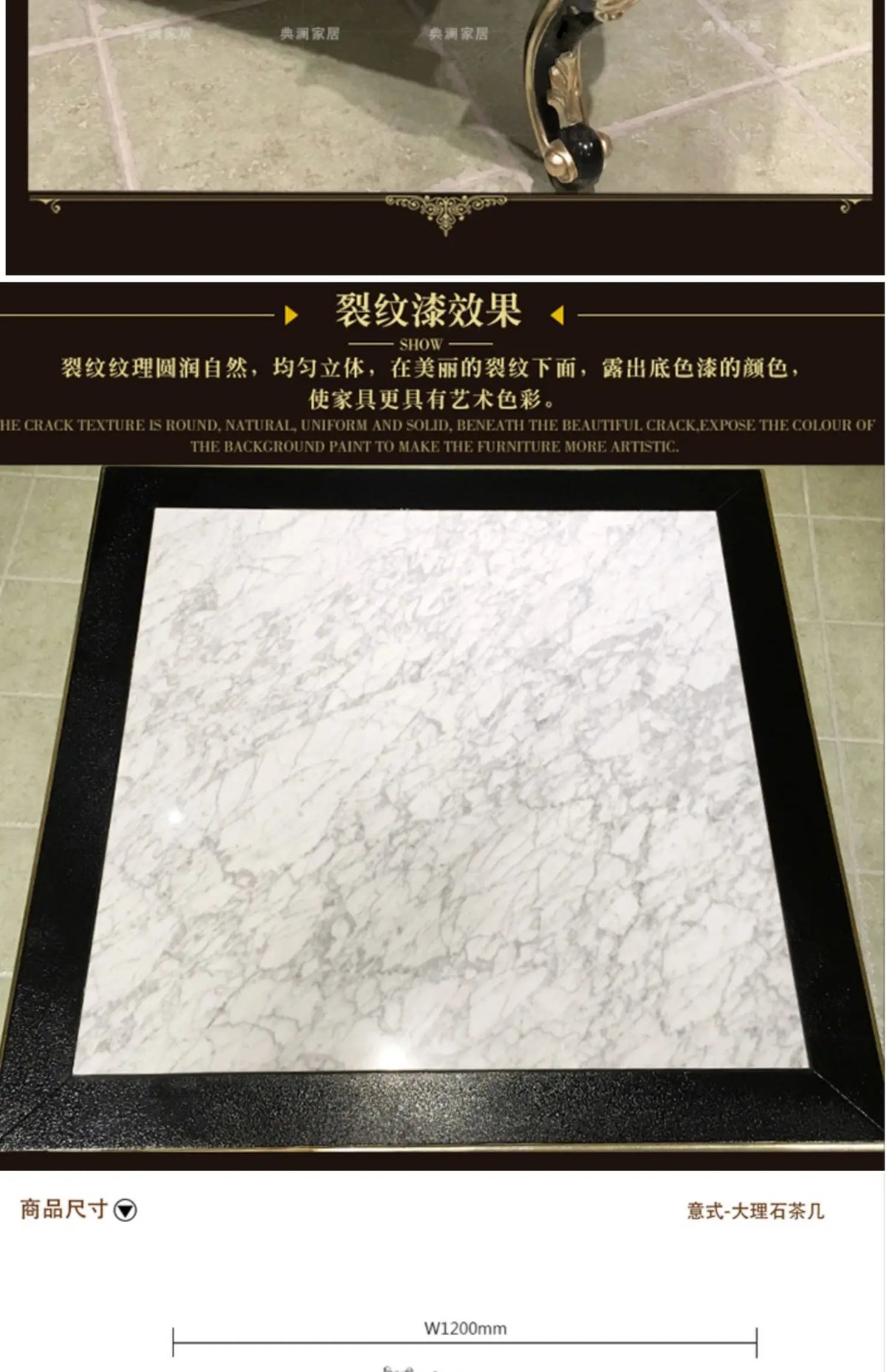 Neoclassical solid wood furniture coffee table marble table furniture set combination