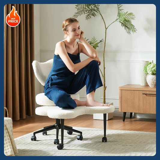 [Hot Sale!]Ergonomic Cross Legged Chair, 360° Swivel Meditation Chair with Wheels, Height Adjustable Seat for ADHD, Strong Lumba