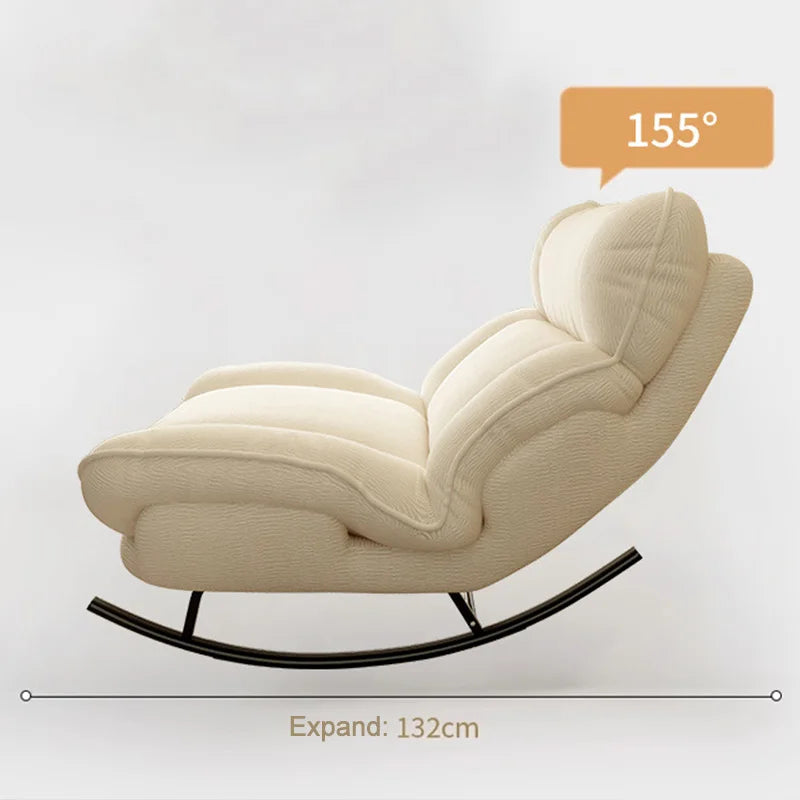 Living Room Luxury Reclining Lounge Chair Adjustable Backrest Rocking Sofa Chair Modern Home Cozy Relaxing Chair with Steel Base