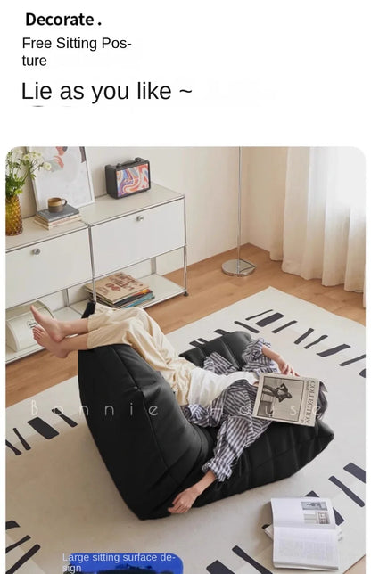 Black caterpillar sofa lazy single leisure chair togo original small apartment balcony living room lying down leather