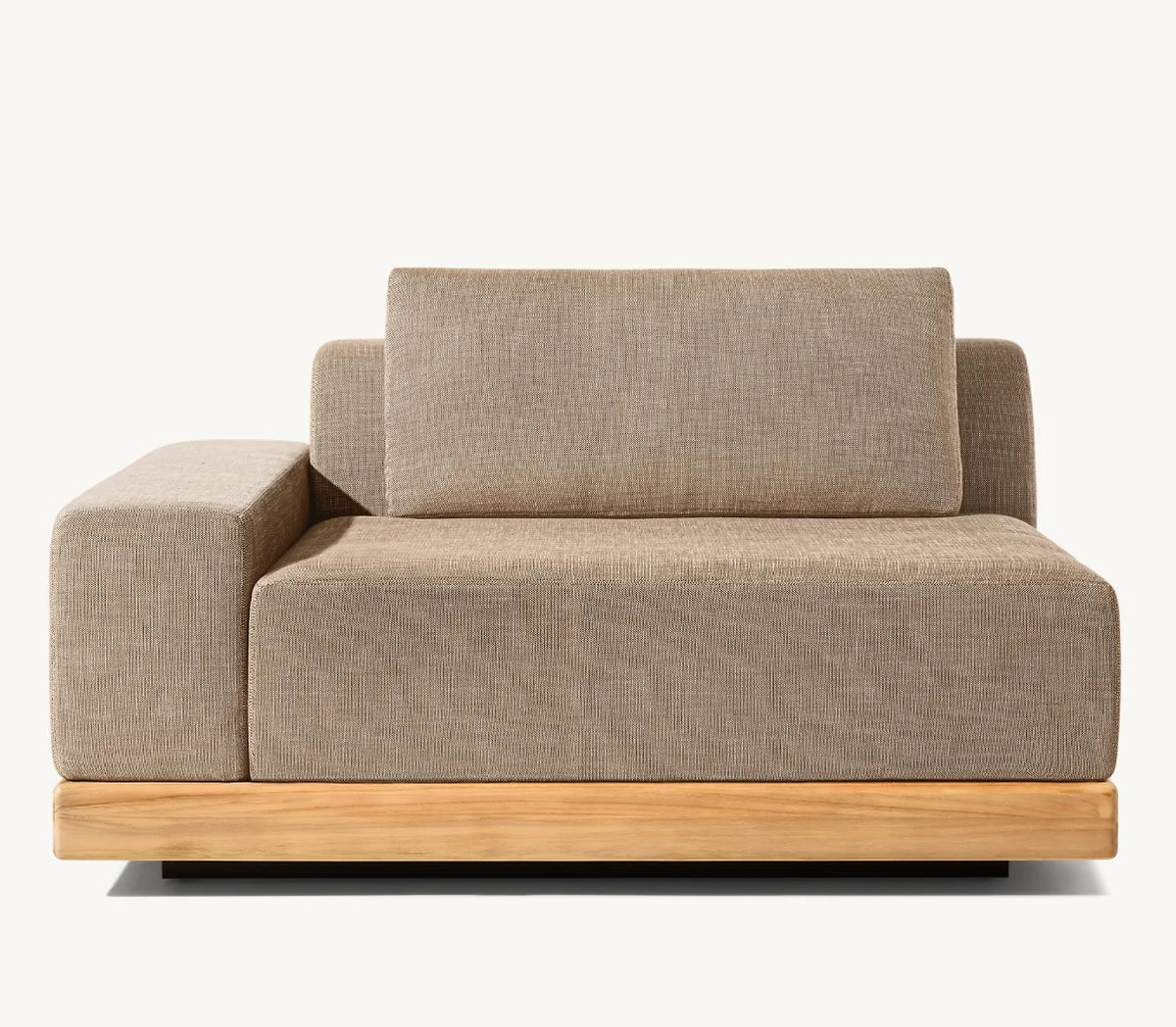 Modern Luxury All Weather Patio Garden Hotel Pool Sofa Set Outdoor Leisure Solid Wood Furniture Teak Modular Sofa L-Sectional