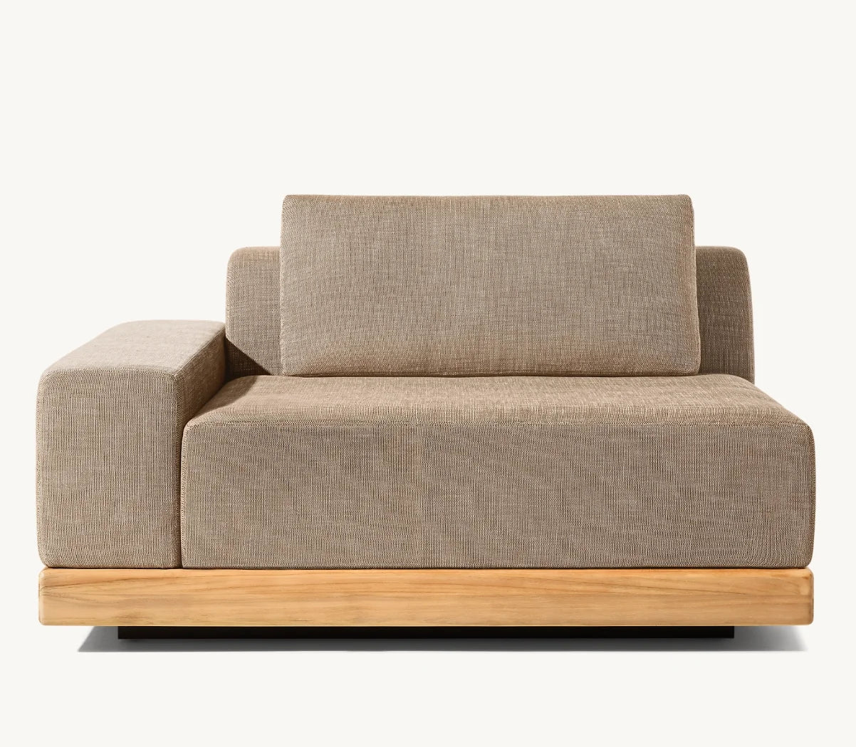 Modern Luxury All Weather Patio Garden Hotel Pool Sofa Set Outdoor Leisure Solid Wood Furniture Teak Modular Sofa L-Sectional