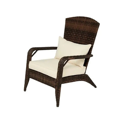 Patio Chair, Rattan Wicker, Soft Cushions, Tall Curved Backrest - Comfortable Outdoor Seating for Relaxation and Style