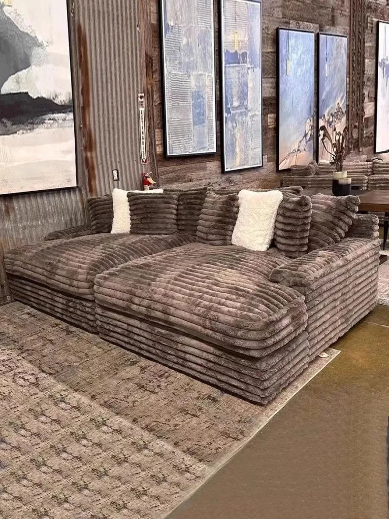 Gray Designer Vacuum Compressed Sofa Minimalist Corduroy Lounge Vacuum Compressed Sofa Nordic Couch Wohnzimmer Furniture Home