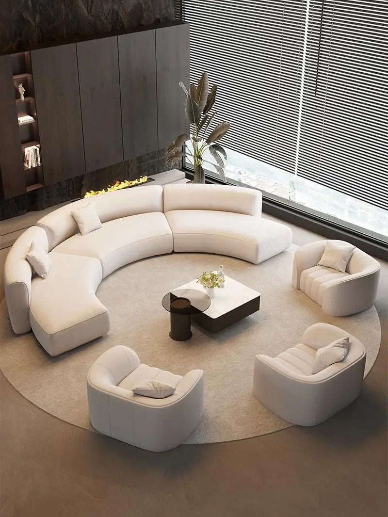 Semicircular curved special-shaped business sofa set Light luxury sales office Negotiate hotel lobby lounge area Reception