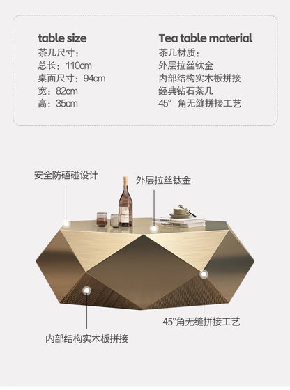 C1 gold diamond coffee table modern simple special-shaped light luxury living room home