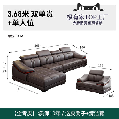 Nordic Genuine Leather Sofas Luxury Armchairs Cinema Comfortable Sofas Living Room Design Fauteuils Salon Home Furniture