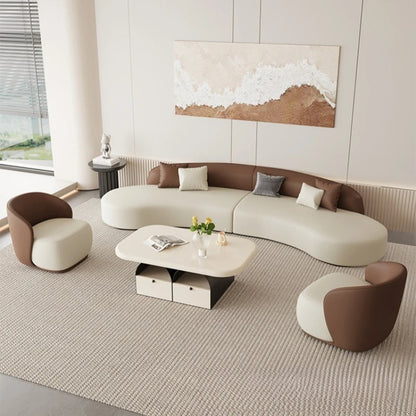 Nordic Fabric Sofa Office Business Reception Sofa Coffee Table Combination Beauty Salon Negotiation Leather Sofa