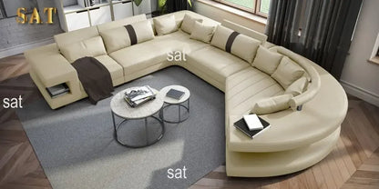 New Arrival Modern Living Room Leather Sofa, Lounge Chair, Living Room Designer Combination Sofa, U-shaped Sofa, Luxury Leather