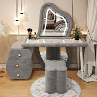 User-friendly Nordic Led Mirror Dressing Table Brown Drawer Bedroom Light Dressing Table Beautiful Storage Furniture Comfy