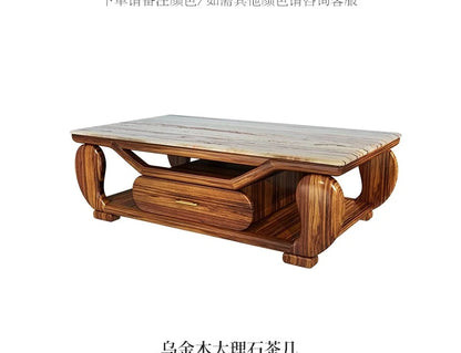 TQQ new Chinese ebony sofa villa large flat solid wood sofa high-end living room furniture leather sofa