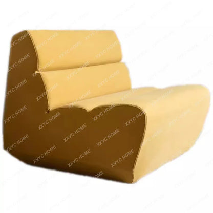 AAYellow Fabric Three-Seater Sofa For Villa Living Room