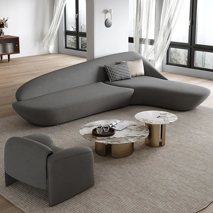 Ensemble de canapés d'angle contemporains de style irrégulier pour la maison, le bureau, le hall d'hôtel, la réception, la salle de réunion, le club-house, le bureau de vente