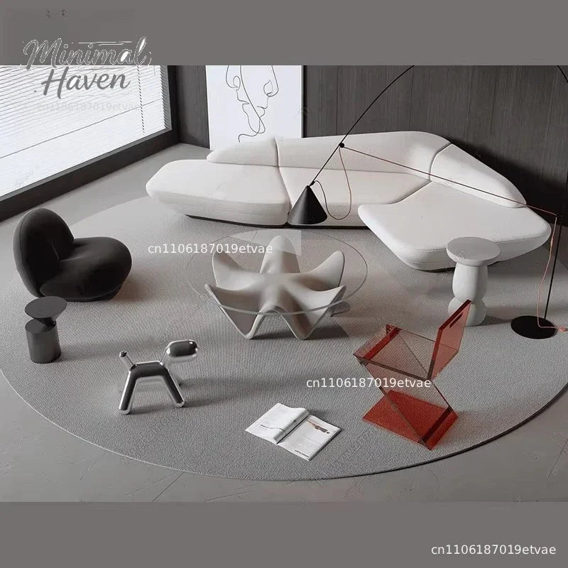 Curved Sofa Reception Modern Designer High Quality Room Decor Living Room Sofas Relaxing Leisure Salon Muebles Furnitur