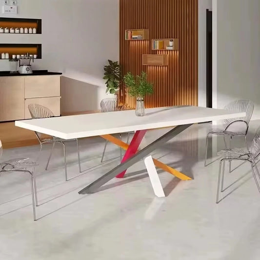 Solid wood expandable foldable modern rectangular dining table suitable for home and hotel use