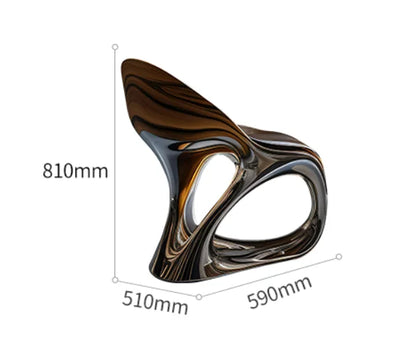 Luxury dining chair set modern art design, unique electroplating, suitable for living room furniture,