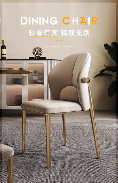 Italian Dining Chair Home Nordic Backrest Chair High-end Restaurant Stool Hotel Modern Simple Light Luxury Stainless Steel Chair