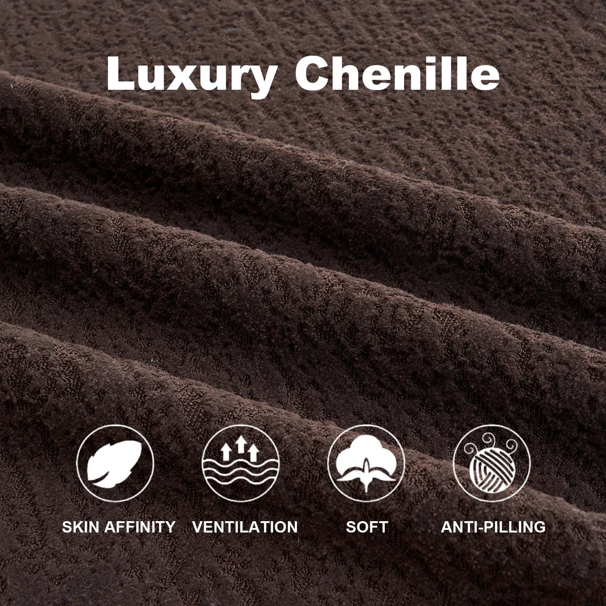 Full Compression Sponge Loveseat S-Curved Dual-Depth Sofa Brown Chenille Modular for Small Spaces & Meditation