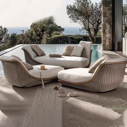 Cross-border hotel outdoor lounge chair beach chair sales department courtyard garden designer landscape sofa bed outdoor