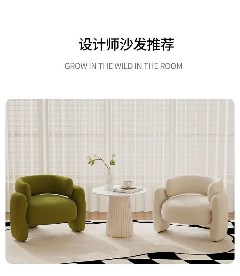 Nordic Simple Single Leisure Chair Living Room Sofa Home Fabric Recliner Bedroom Balcony Small Sofa Study Reading Sofas