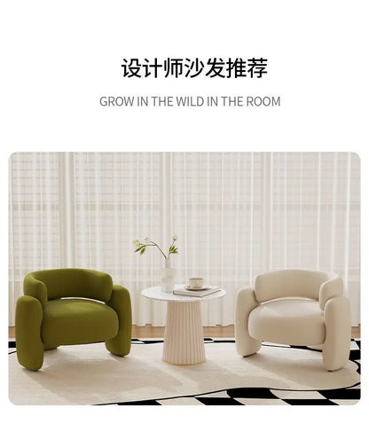 Nordic Simple Single Leisure Chair Living Room Sofa Home Fabric Recliner Bedroom Balcony Small Sofa Study Reading Sofas