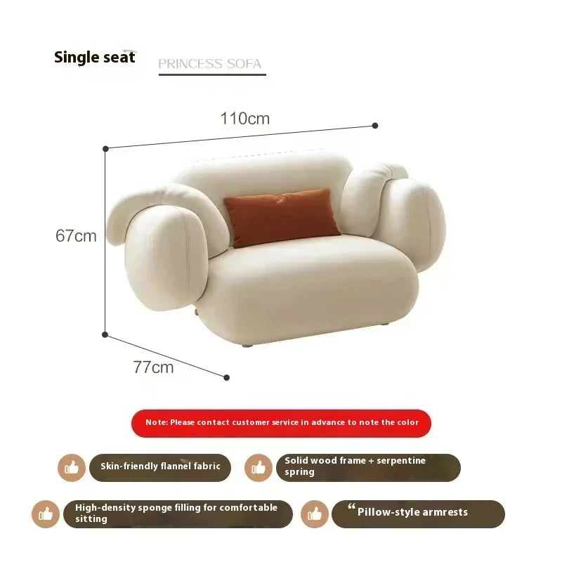 White Technology Cloth Sofa Set Modern King Size Foam Sponge Tatami Couch Large Reading Design Soft Big Bank Bedroom Furniture