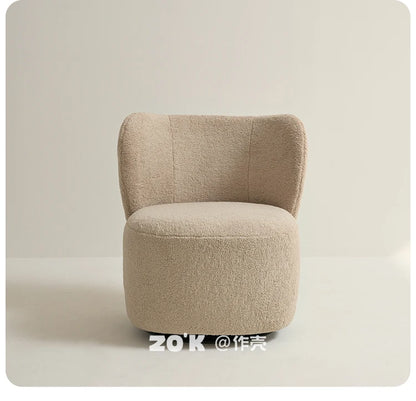 | Nordic living room single sofa chair retro study simple leisure chair rotatable