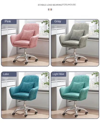 Ergonomic Nordic Office Chair Modern Design with Armrest Soft Cushion Lift Swivel Backrest Computer Chair for Home Conference