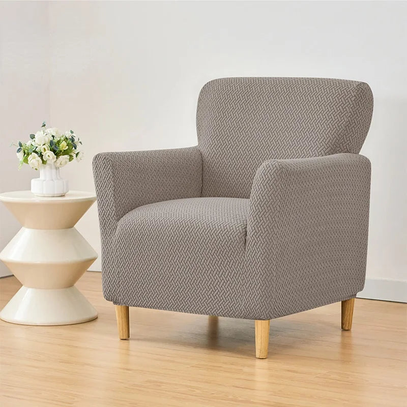 Jacquard Club Tub Sofa Cover Elastic Single Armchair Slipcover Stretch Spandex Chair Slipcover for Bar Counter Living Room