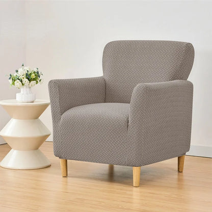Jacquard Club Tub Sofa Cover Elastic Single Armchair Slipcover Stretch Spandex Chair Slipcover for Bar Counter Living Room