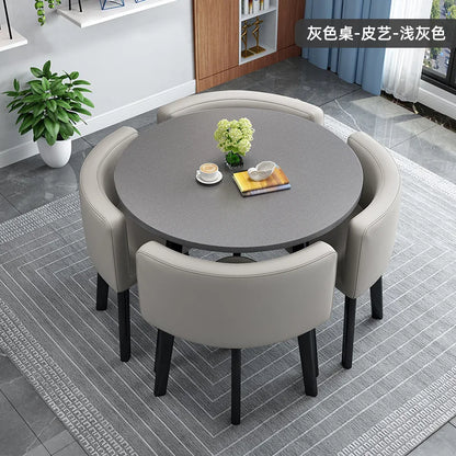 home dining table, Modern simple dining table, apartment rental room, leisure negotiation, reception table and chair combination