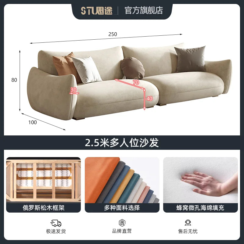 Nordic Cloud Living Room Sofas Cream Loveseat Tiny House Comfortable Living Room Sofas Relaxing Ergonomics Muebles Furniture