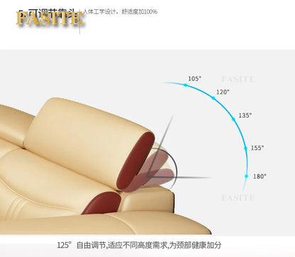 Living Room Sofa set furniture real genuine cow leather sofas bluetooth puff asiento muebles de sala canape L shape sofa cama