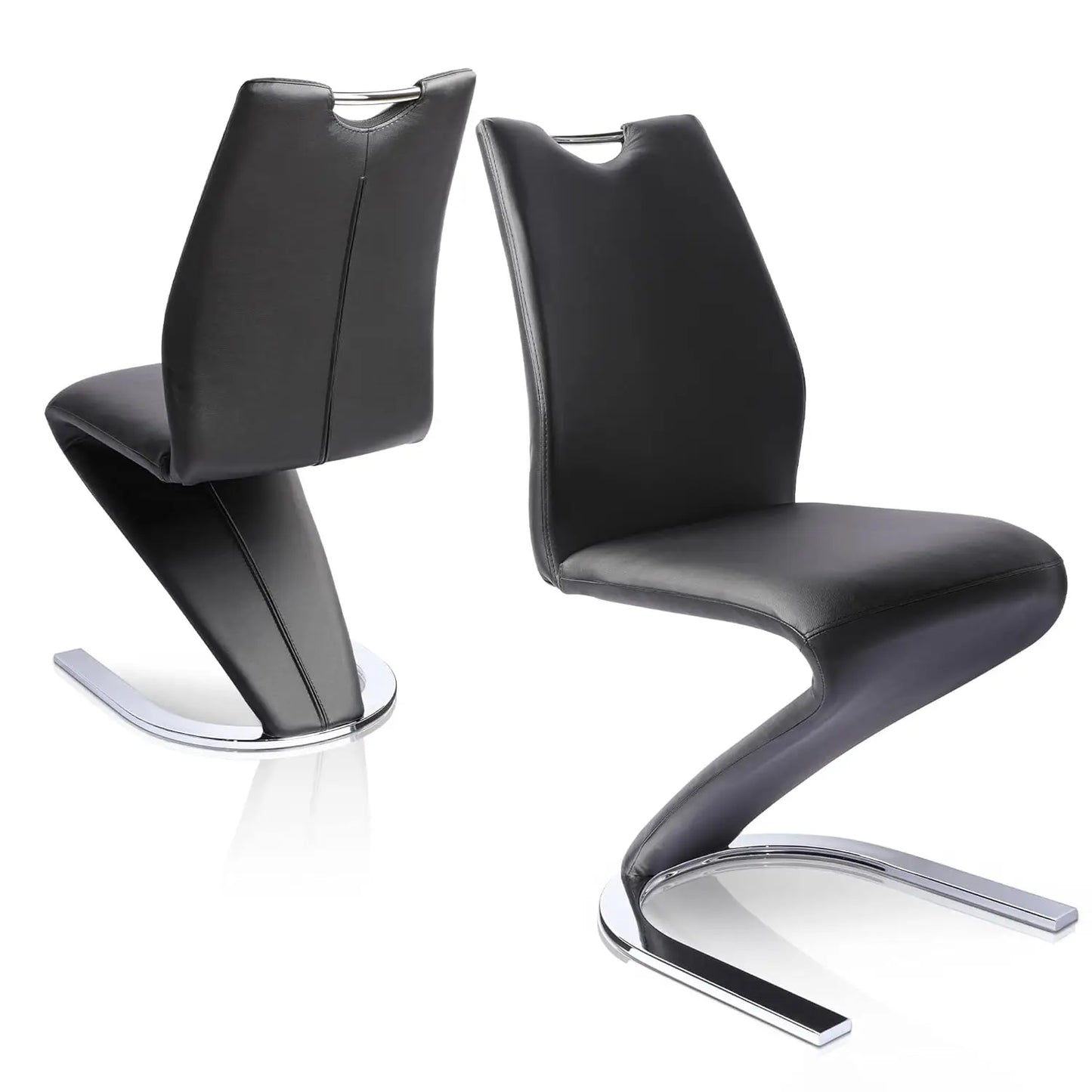 Dining Chairs Set of 2,Modern Kitchen Dining Room Armless Upholstered Side Chairs in PU Leather Cushion Seat and Sturdy
