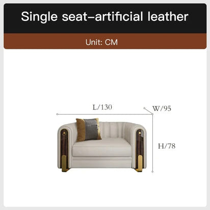 Luxury classic leather sofa set for living room and bedroom, perfect for reception and relaxation in Nordic style