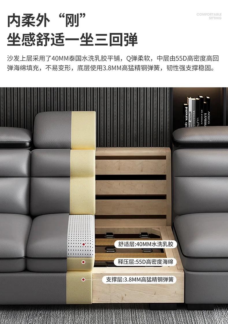 Genuine Leather Modern Sofas Luxury Classic Bedrooms Cinema Sofas Comfortable Straight Muebles Para El Hogar Home Accessories