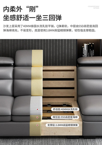 Genuine Leather Modern Sofas Luxury Classic Bedrooms Cinema Sofas Comfortable Straight Muebles Para El Hogar Home Accessories